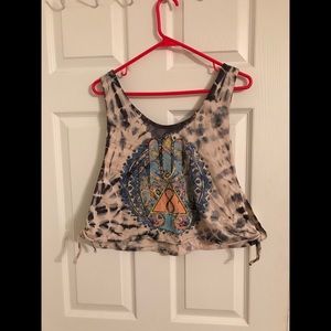 tye dye hamsa hand crop top 🌙